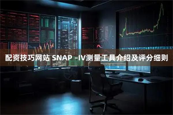 配资技巧网站 SNAP –IV测量工具介绍及评分细则
