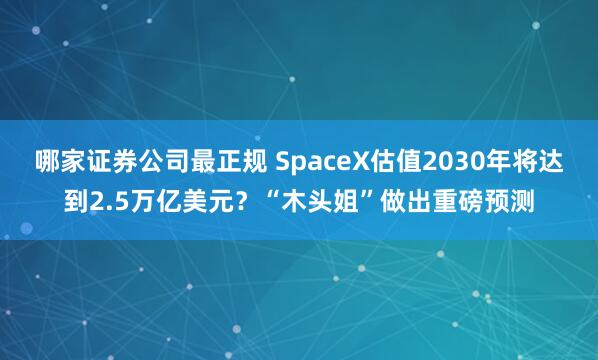 哪家证券公司最正规 SpaceX估值2030年将达到2.5万亿美元？“木头姐”做出重磅预测